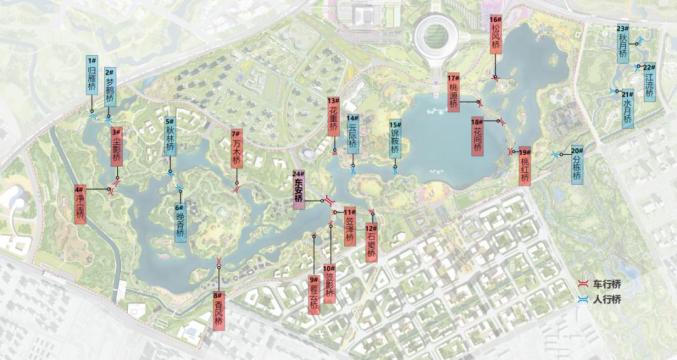 东安湖公园24座桥叫什么?你来定!