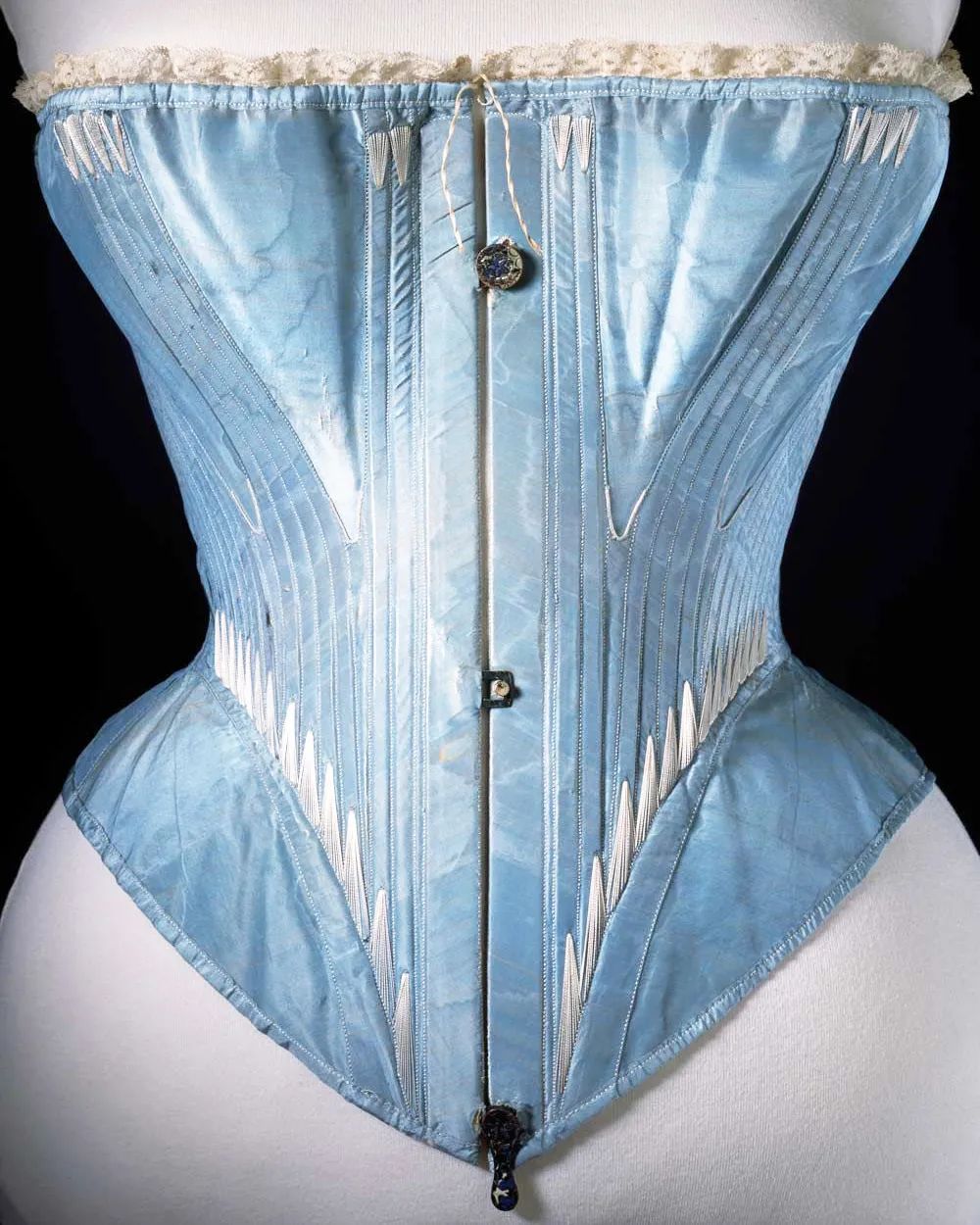 这样的大裙摆继承了洛可可风尚的曲线感,女孩子的腰肢显得更为纤细的