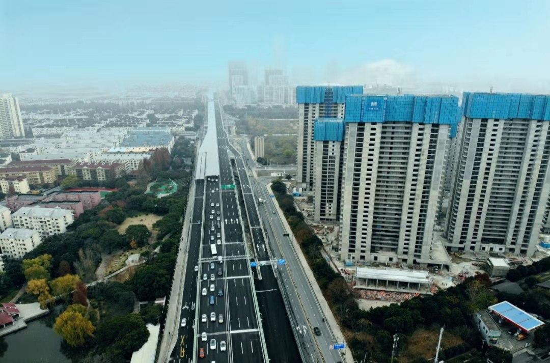 好消息济阳路快速化改建工程卢浦大桥至中环立交段西半幅高架明日通车