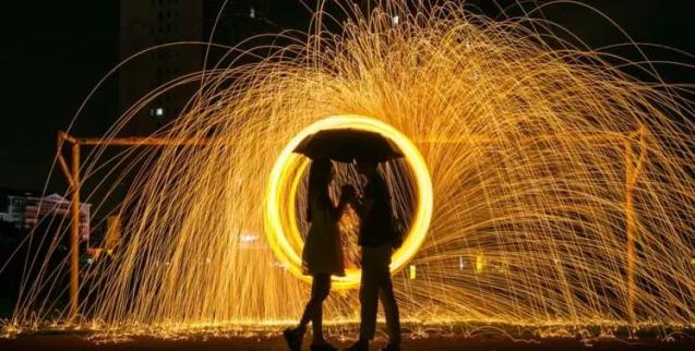 甩烟花跨年蓝朋友觉得一点也不浪漫