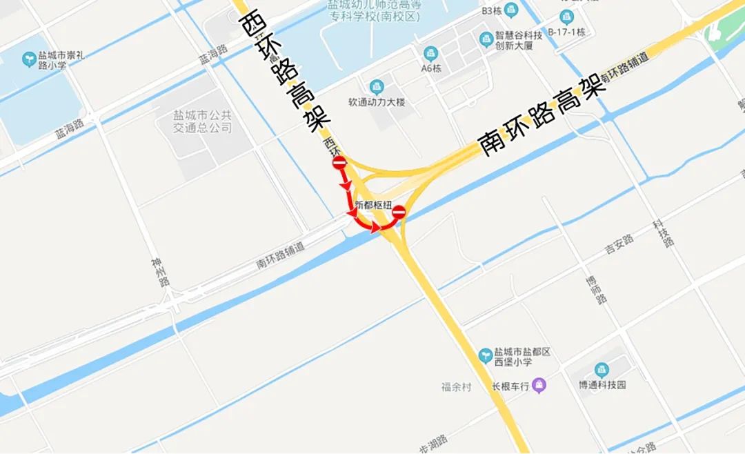西环路高架施工如何绕行附市区施工道路地图