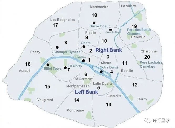 巴黎地图 区域划分图片
