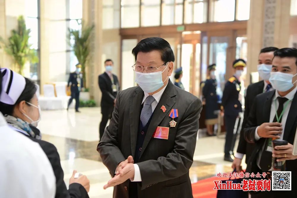 老挝政府总理通伦2021年1月13日在走入老挝人民革命党第十一次全国