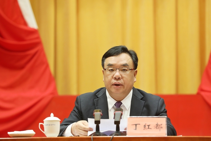 市委书记丁红都代表市委常委会作报告,市委副书记,市长林涛就经济工作