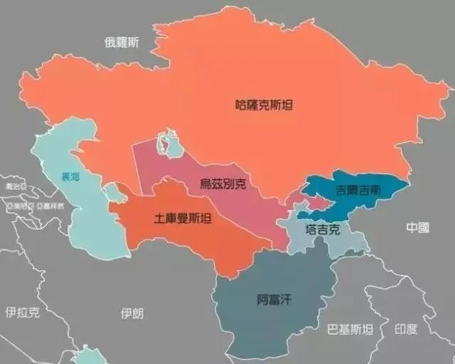 中亚五国并入中国版图图片