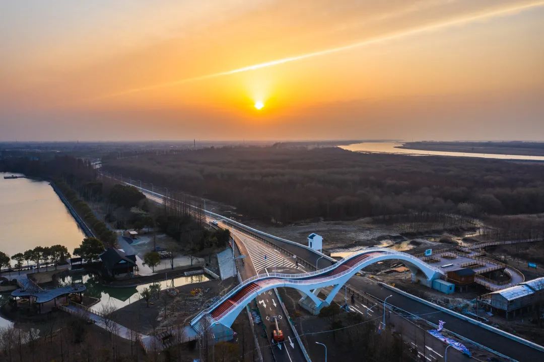 空中俯瞰美崇明这颗冉冉升起的明珠