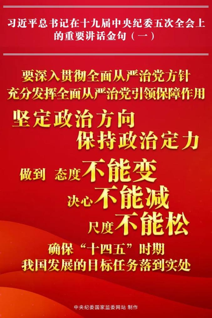 金句一充分發揮全面從嚴治黨引領保障作用確保十四五時期目標任務落到