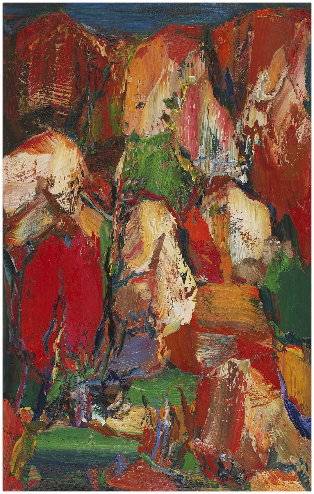 尹朝阳 《嵩谷》 2019 布面油画 280×180cm雅昌艺术网:我们也观察到