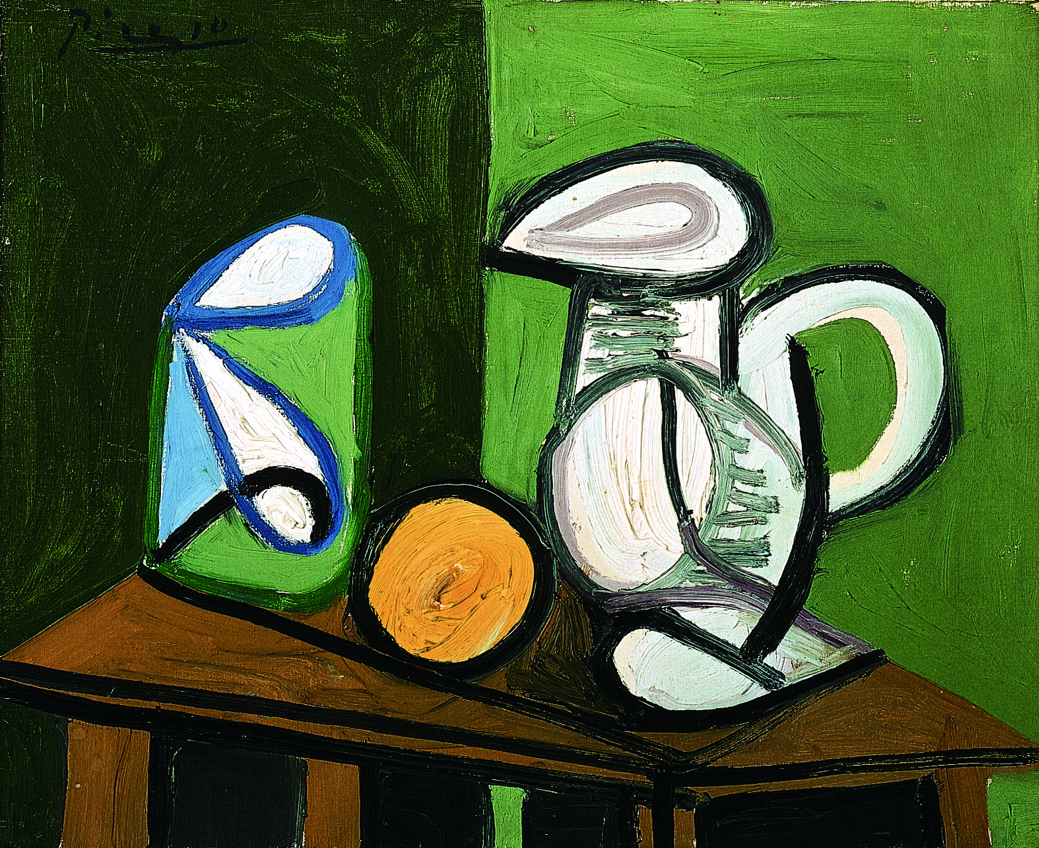 静物:壶,玻璃杯和橙子(油画) 33×44厘米 1944年 巴勃罗·毕加索