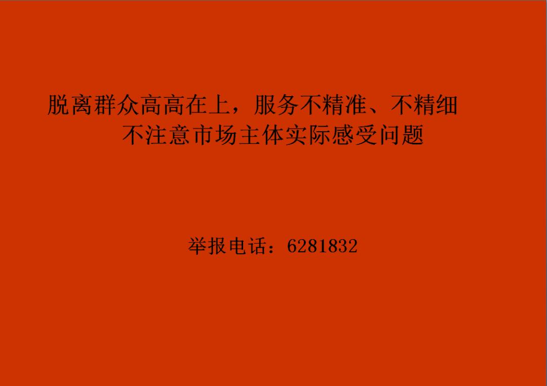 脱离群众高高在上,服务不精准,不精细,不注意市场主体实际感受问题