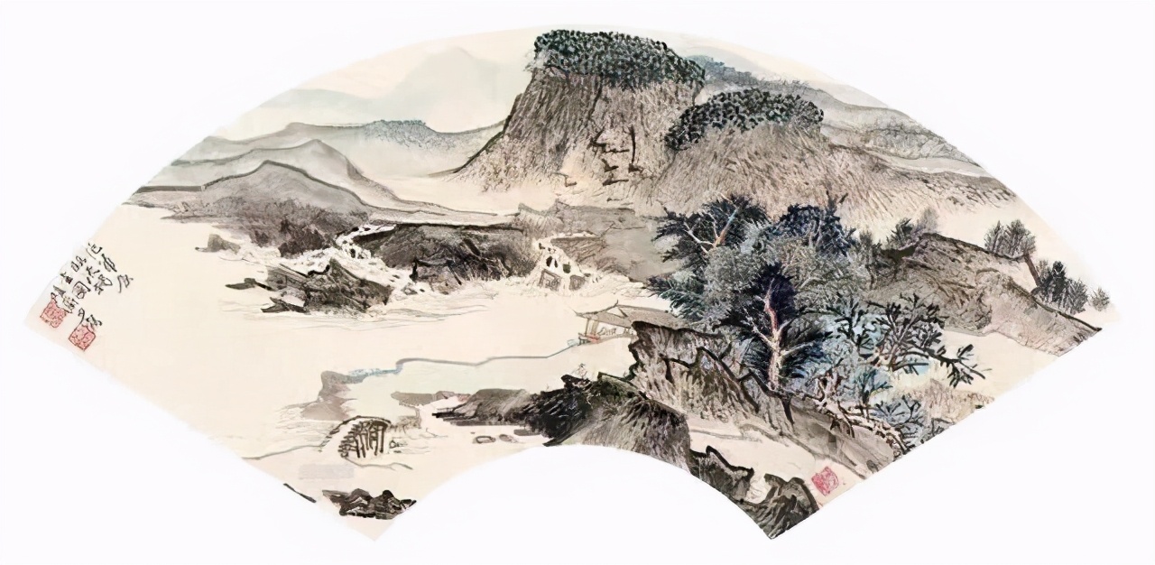 艺术推荐陆俨少20幅扇面画精选清风拂面