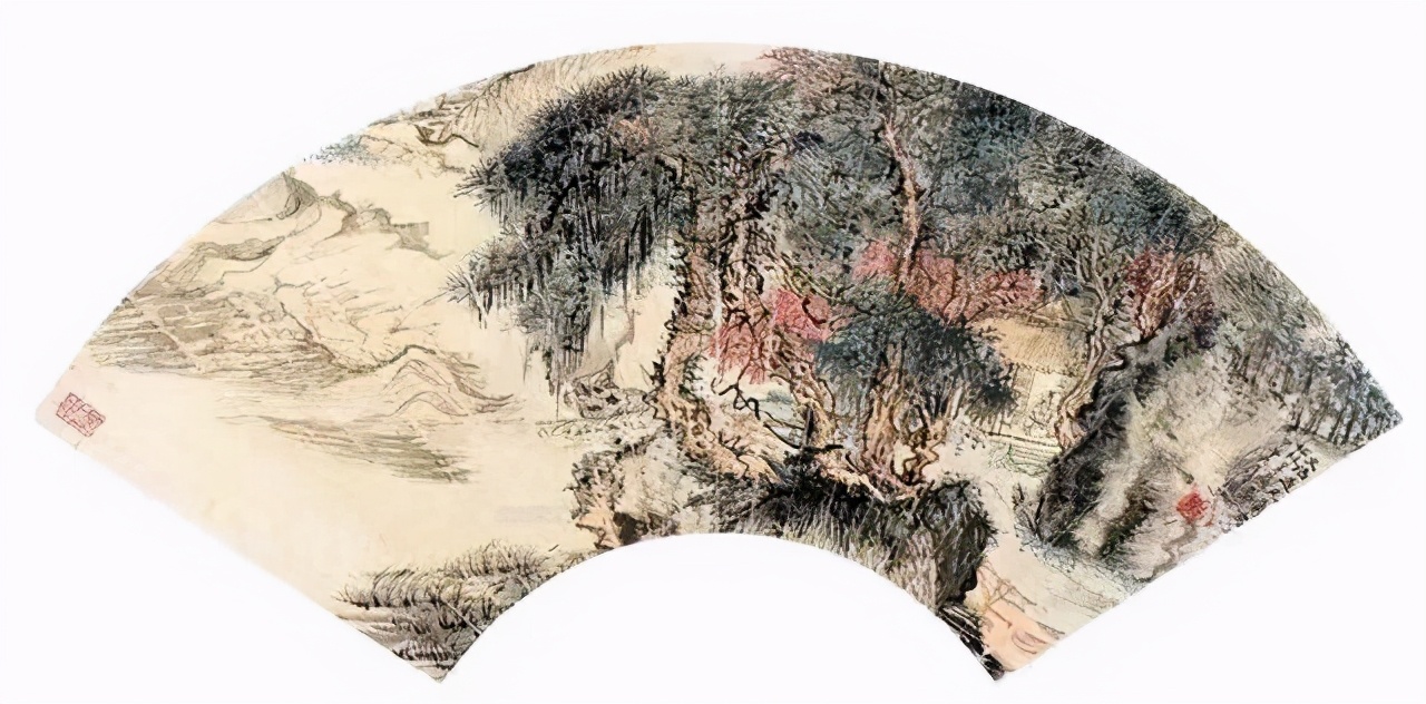 艺术推荐陆俨少20幅扇面画精选清风拂面