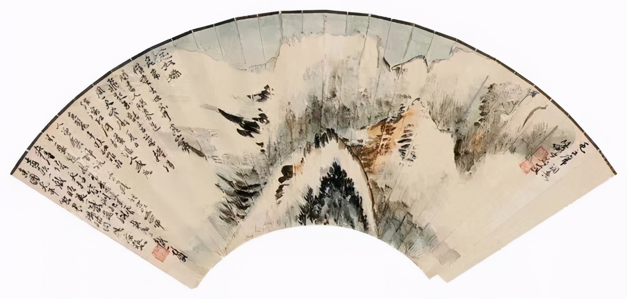 艺术推荐陆俨少20幅扇面画精选清风拂面