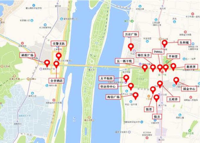 而节日期间五一商圈,橘子洲,岳麓山向来是人流,车流最聚集区域,也是