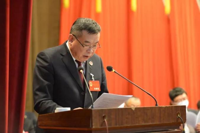 市委常委,市政府常务副市长贠广志《向大会作关于2021年任丘市民生