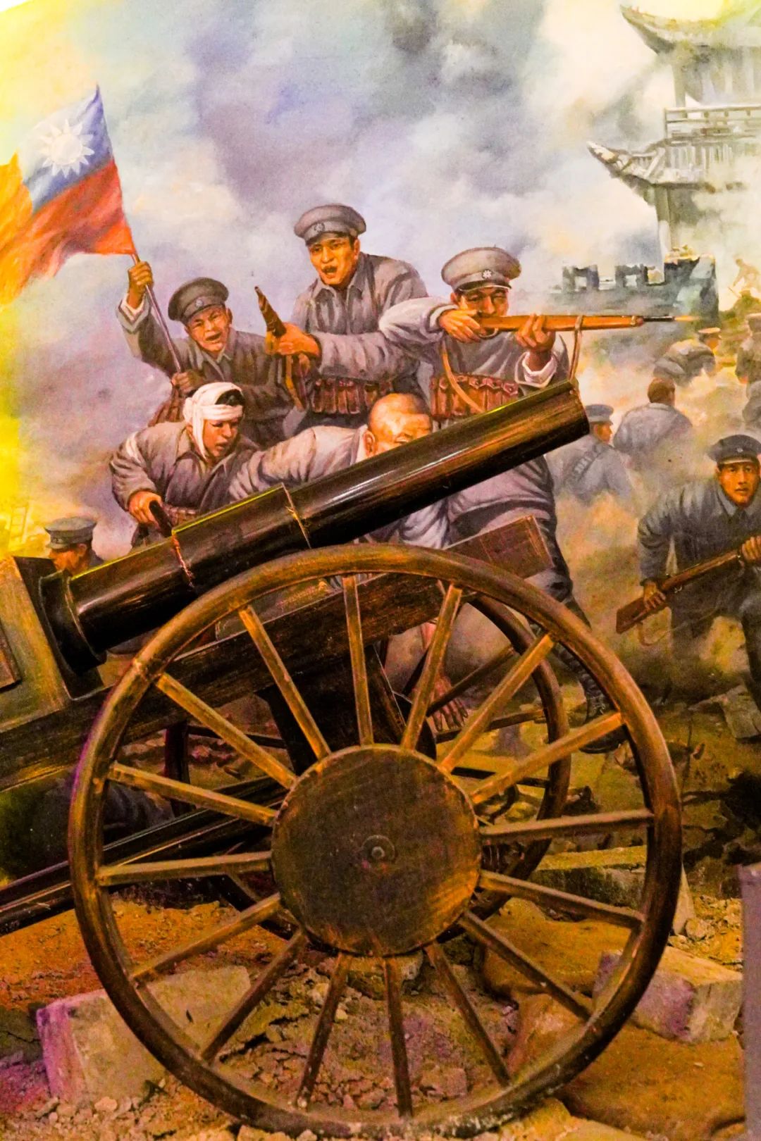 ▌北伐军攻克武昌宾阳门时的场景 (馆内陈列品)"八七会议"作为历史上