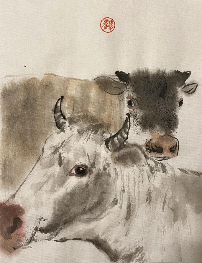 拓荒牛插画图片