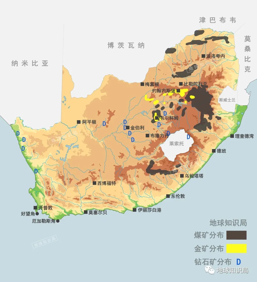 南非矿产分布图图片