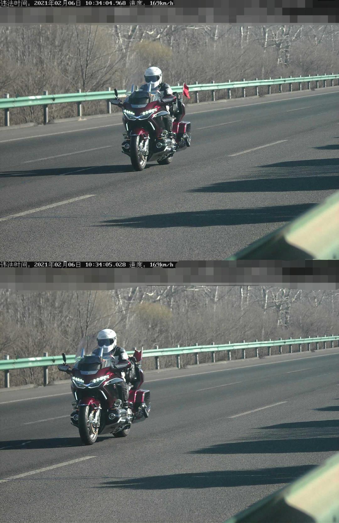 摩托车高速路上超速!