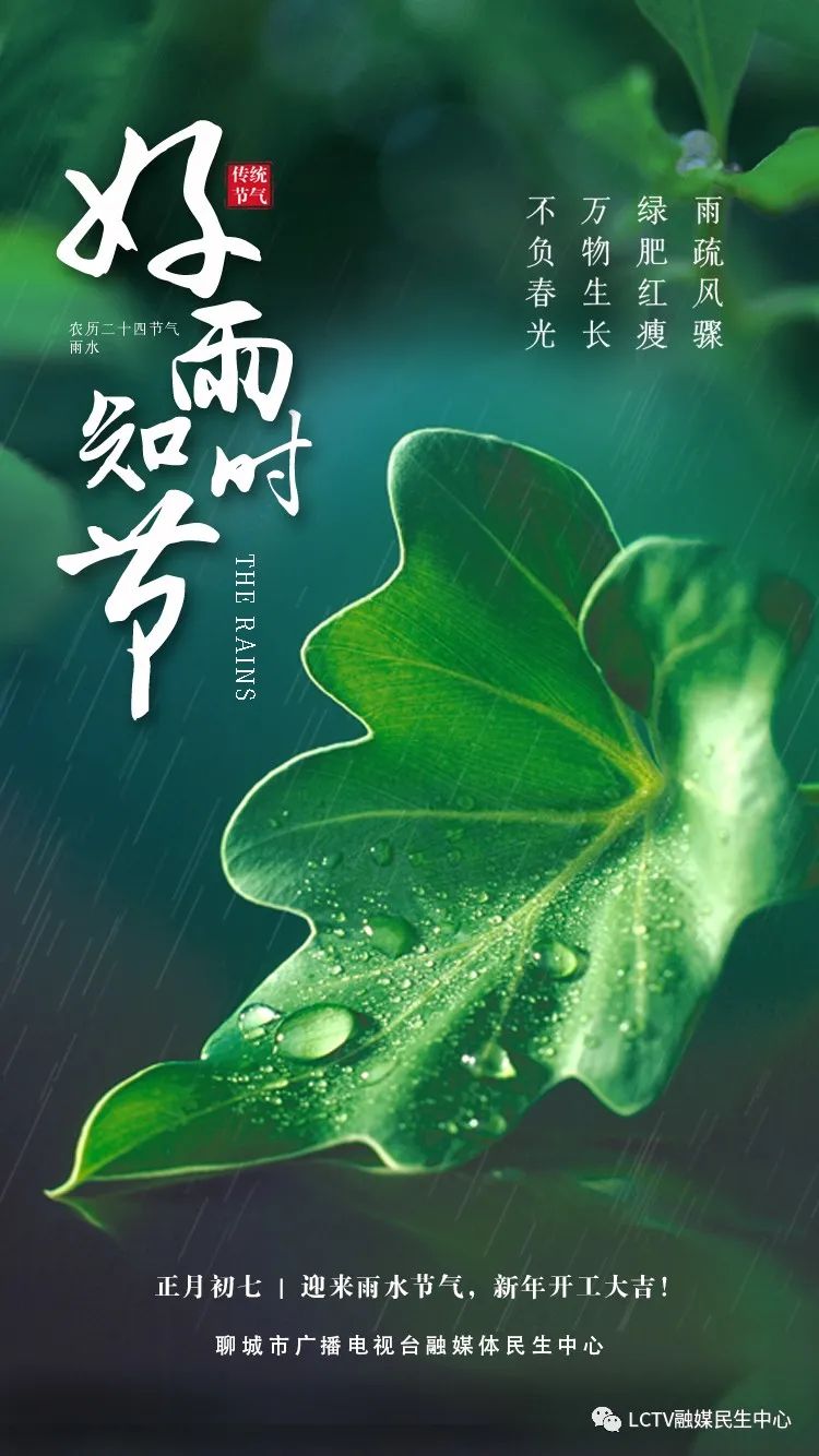 今日雨水:好雨知时节,当春乃发生