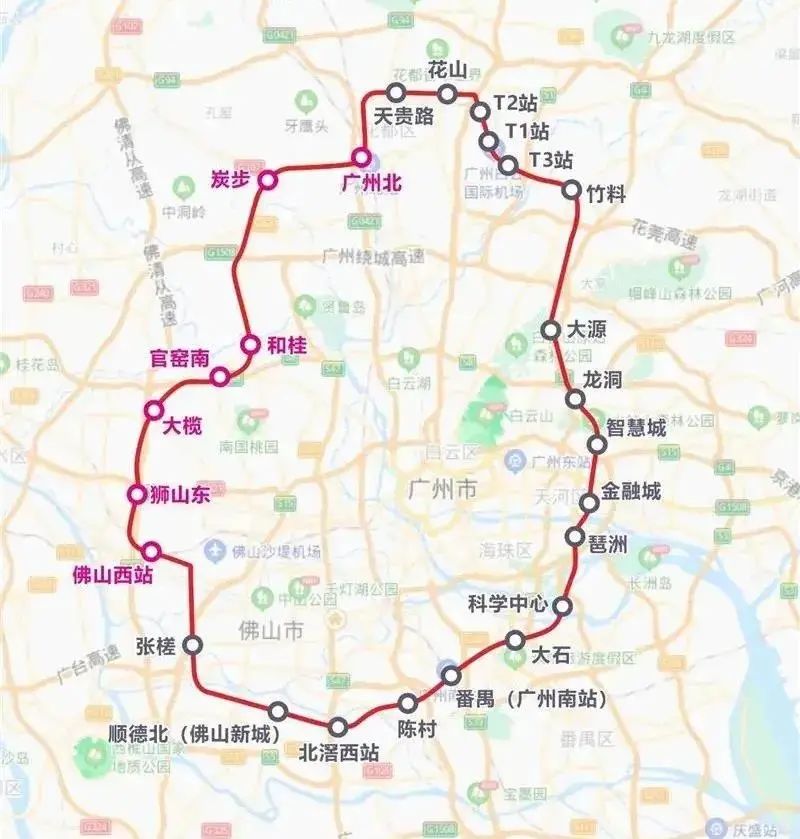 广佛东环线建成后,广州南站至白云机场只需半小时,天河中央商务区至