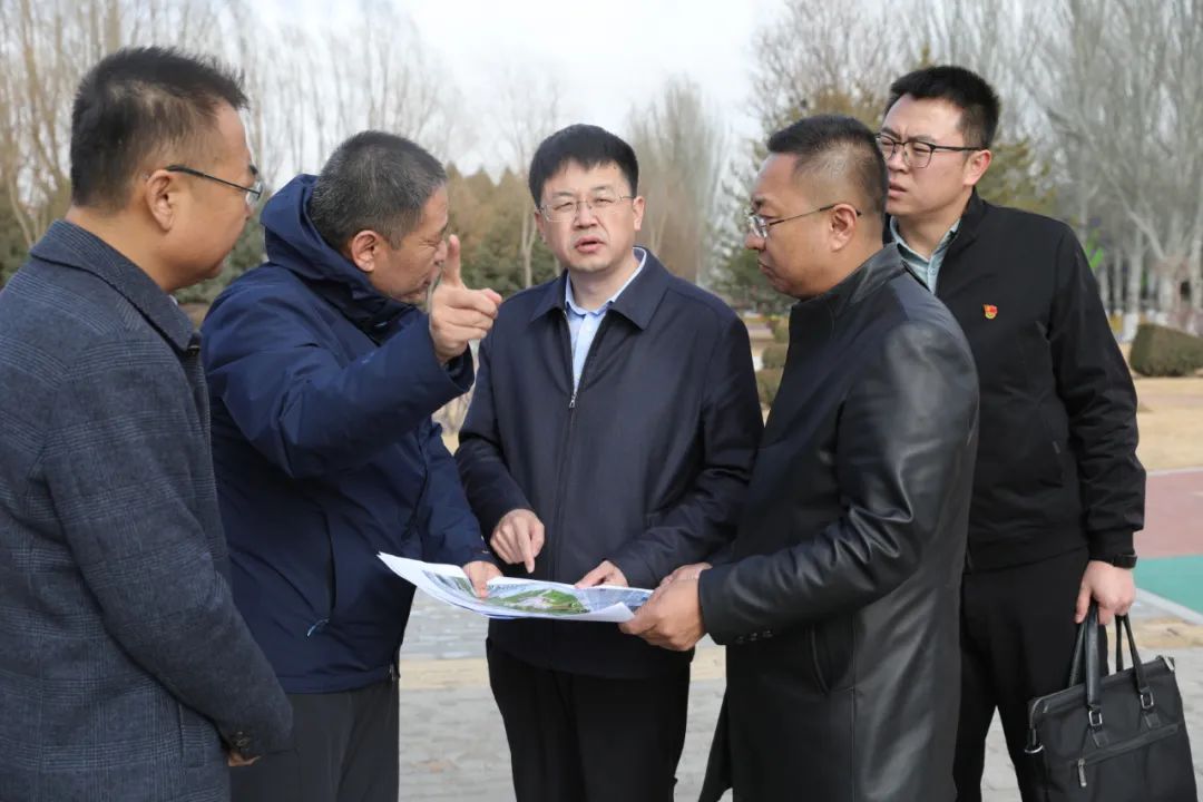 涛龙南路,鑫辉酒店路口,实地察看主干道绿化提升,景观设计情况后,吴云