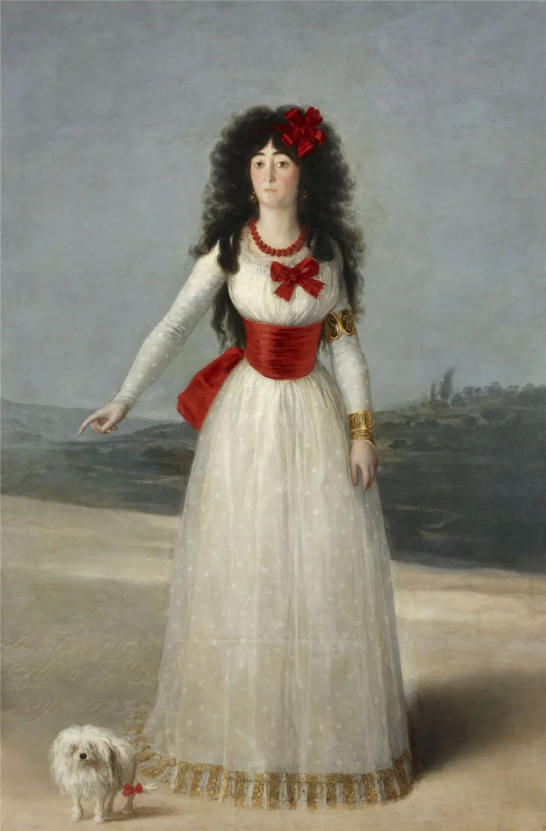 油画《阿尔瓦女公爵像/白色公爵像》(1795) 西班牙浪漫主义画家
