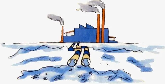 工厂污染简笔画彩色图片