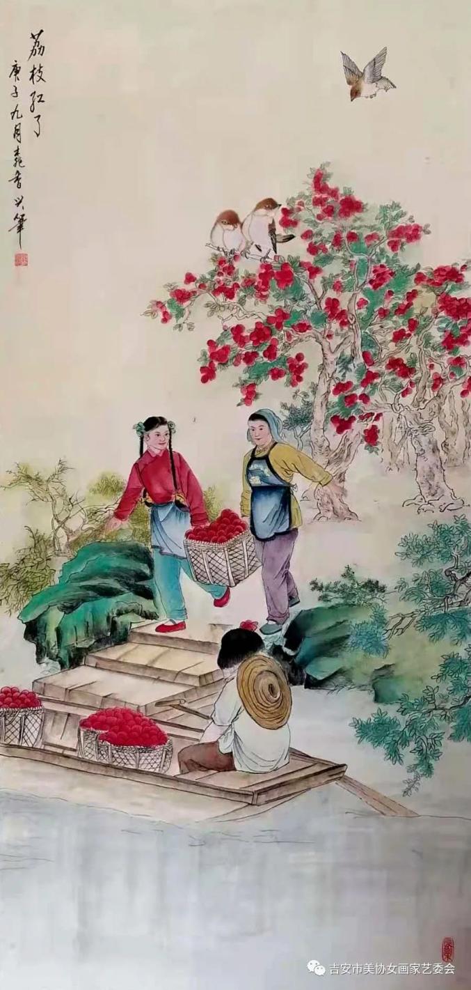 三八节小写意画国画图片