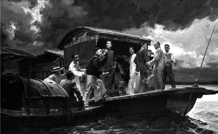 《启航》(油画).