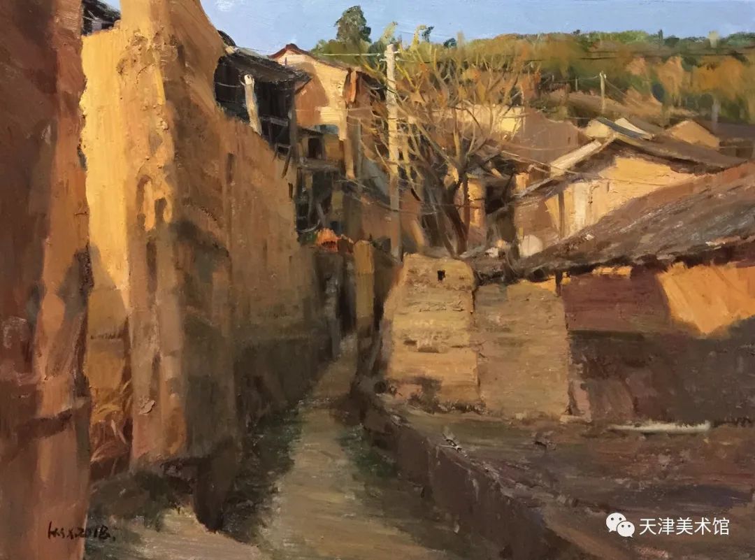 西川傍晚 黄胜贤 布面油画 80x60cm