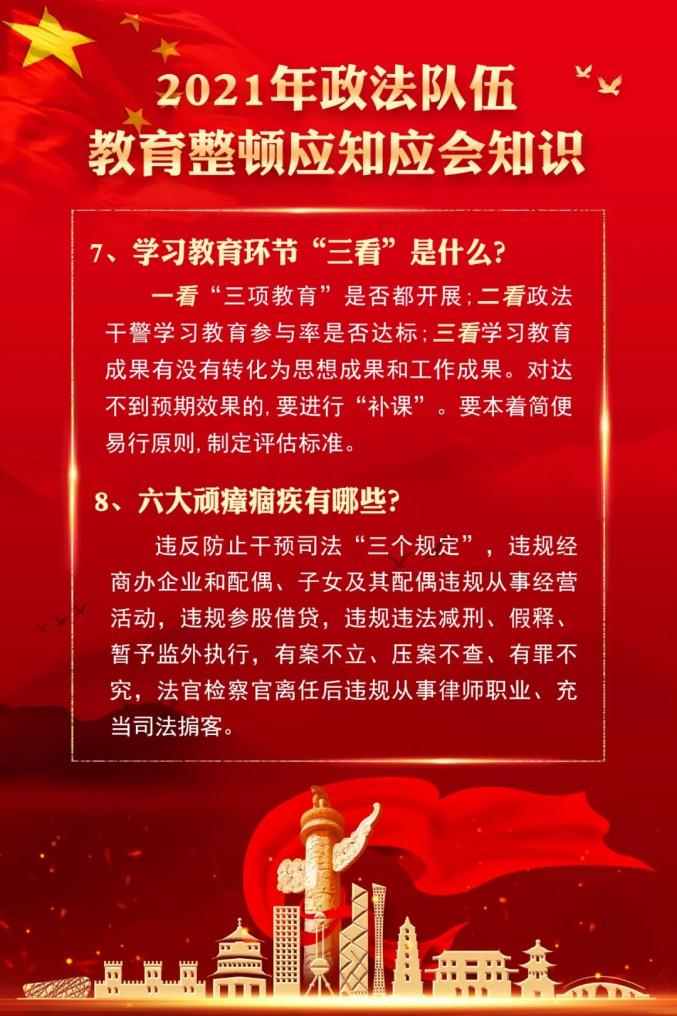 教育整顿2021年政法队伍教育整顿应知应会知识