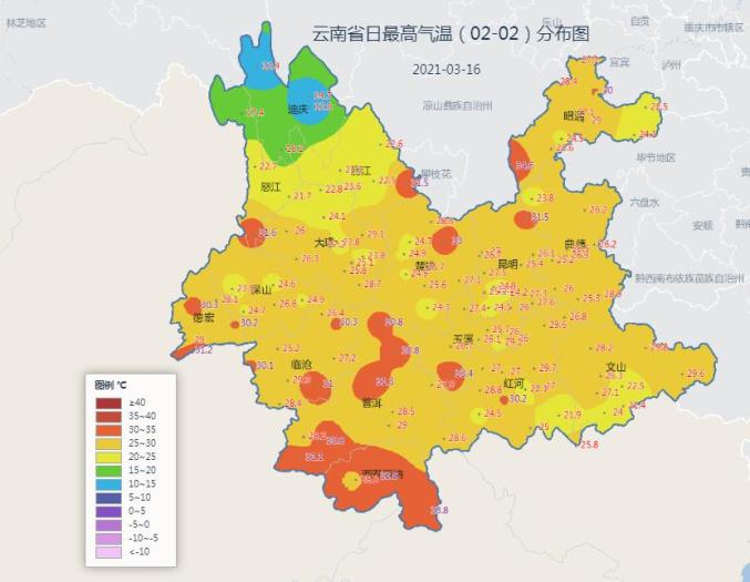 盛夏而今天15時的全國氣溫圖顯示前5裡面有4名選手出自雲南元江穩居