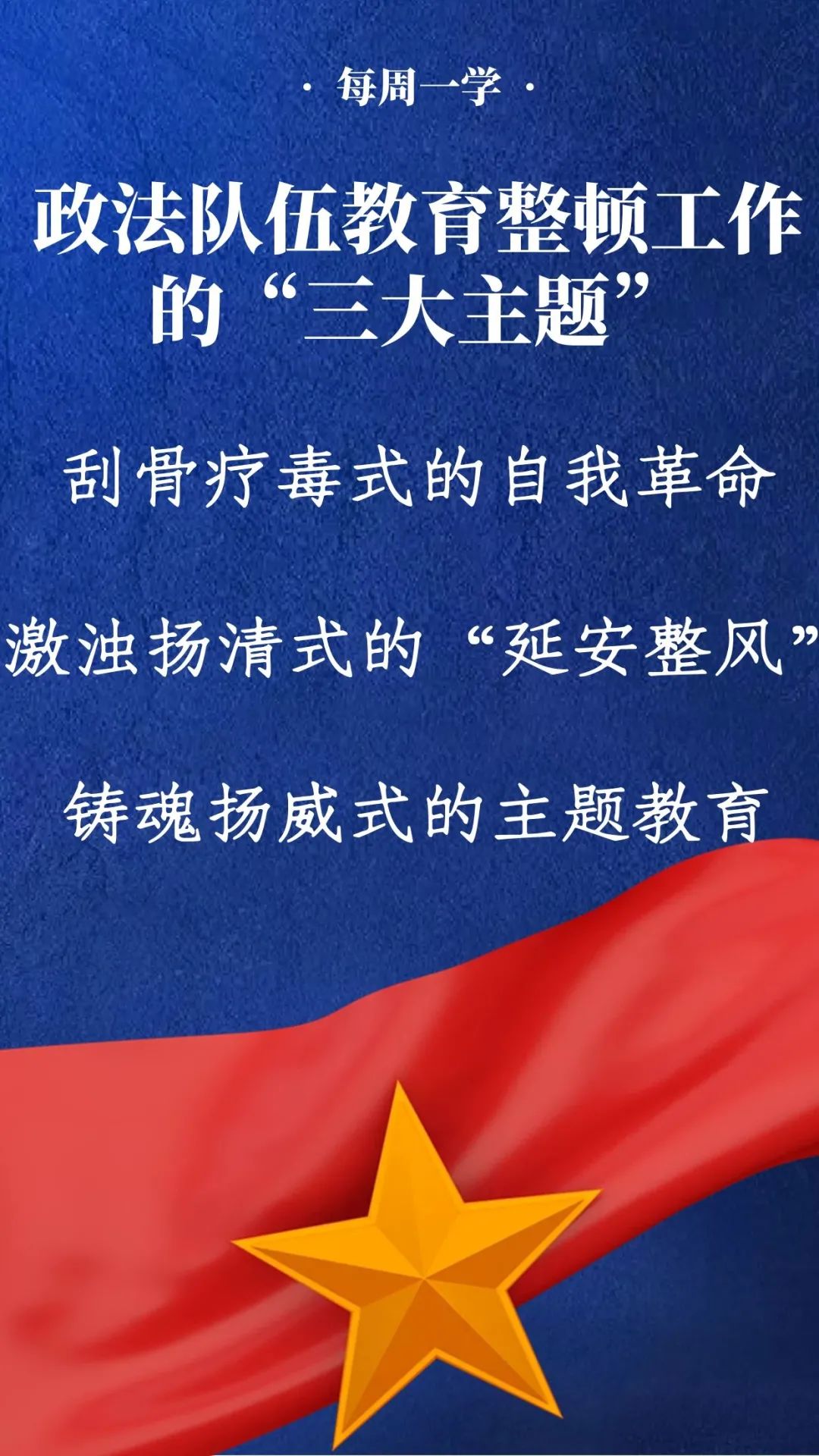 教育整顿进行时每周一学每周一测每周一警示
