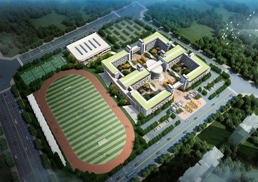 北门中学 22日,无人机俯瞰荆州区重点在建项目北门中学新校区,施工