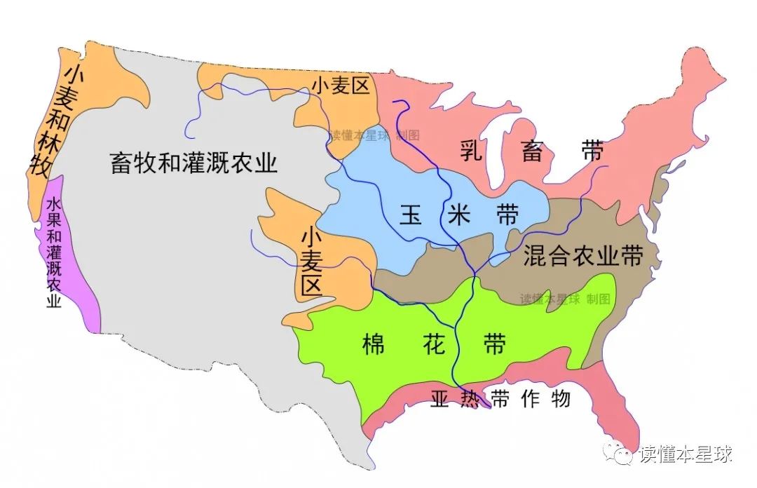 美国农业地域类型图片