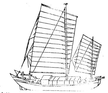 古代船简笔画手绘图片