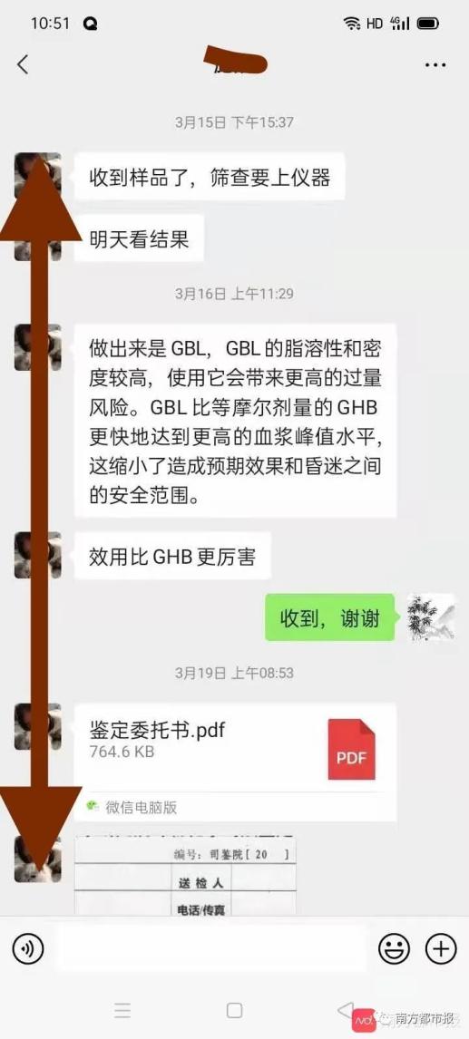 医院专家李华林和上海权威鉴定机构的沟通，结果显示，这些年轻人喝的咔哇水，成分为GBL。