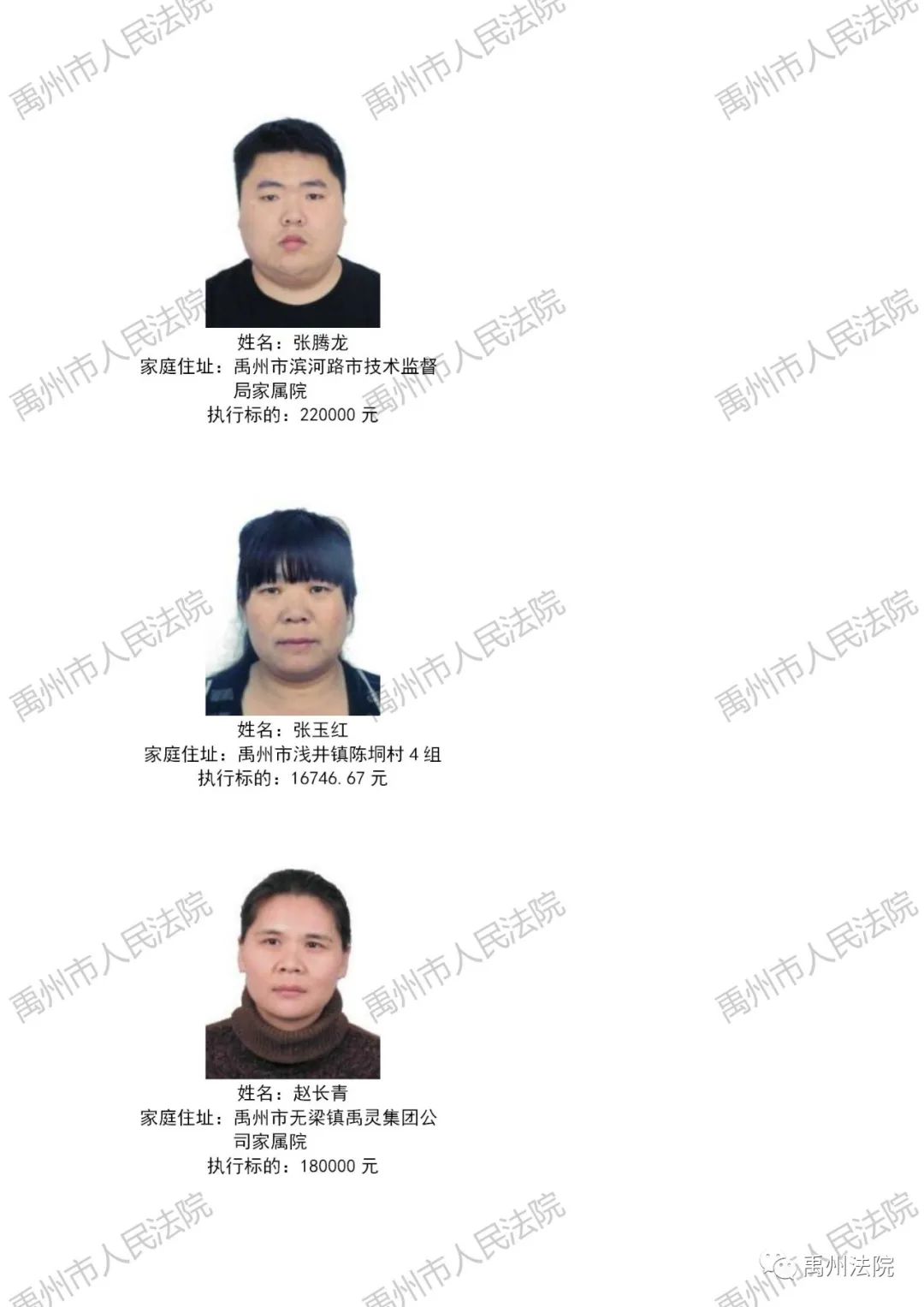 为民办实事 ▏禹州市人民法院公布2021年第二批失信被执行人名单