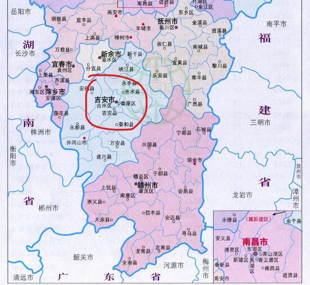江西吉安各县地图图片
