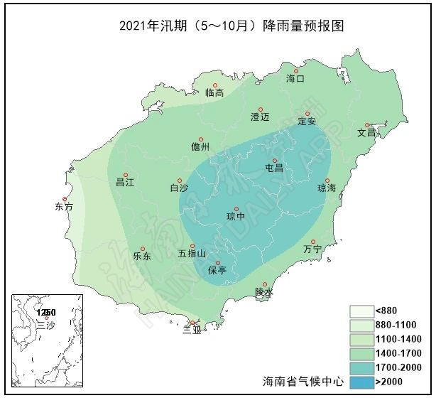 今年汛期或多达10个热带气旋影响海南可能有2个登岛