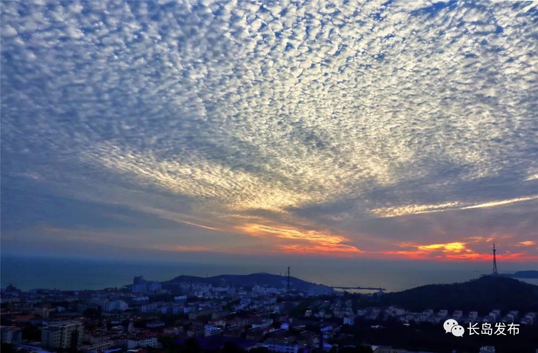 看这是长岛的鱼鳞云