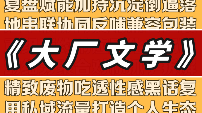 大厂文学：互联网人胡说八道简史