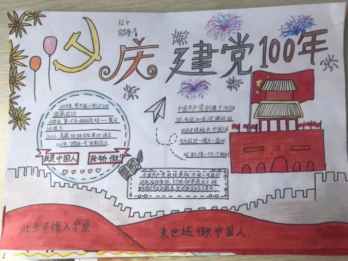 建国100周年手抄报模板图片