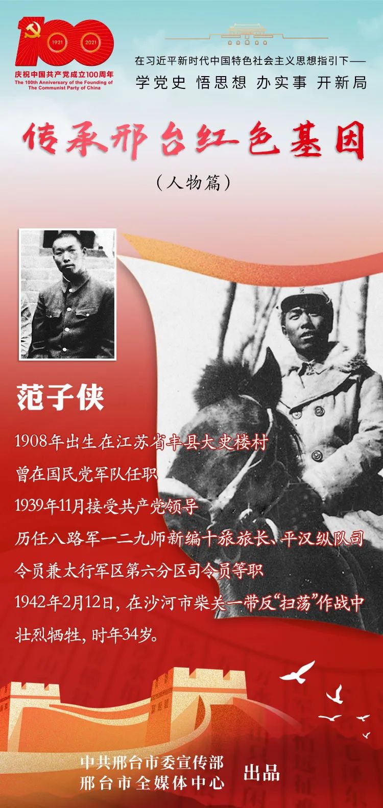 传承邢台红色基因人物篇③范子侠做忠实于中华民族解放事业的战士