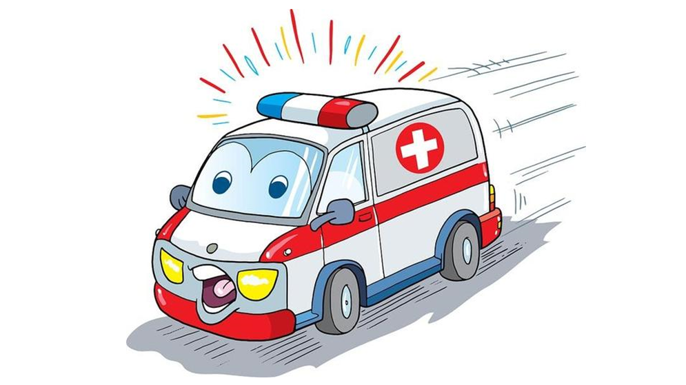 救护车救人漫画图片