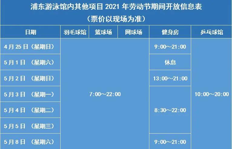 五一期間準備運動嗎?上海浦東遊泳館及各分館開放公告來了