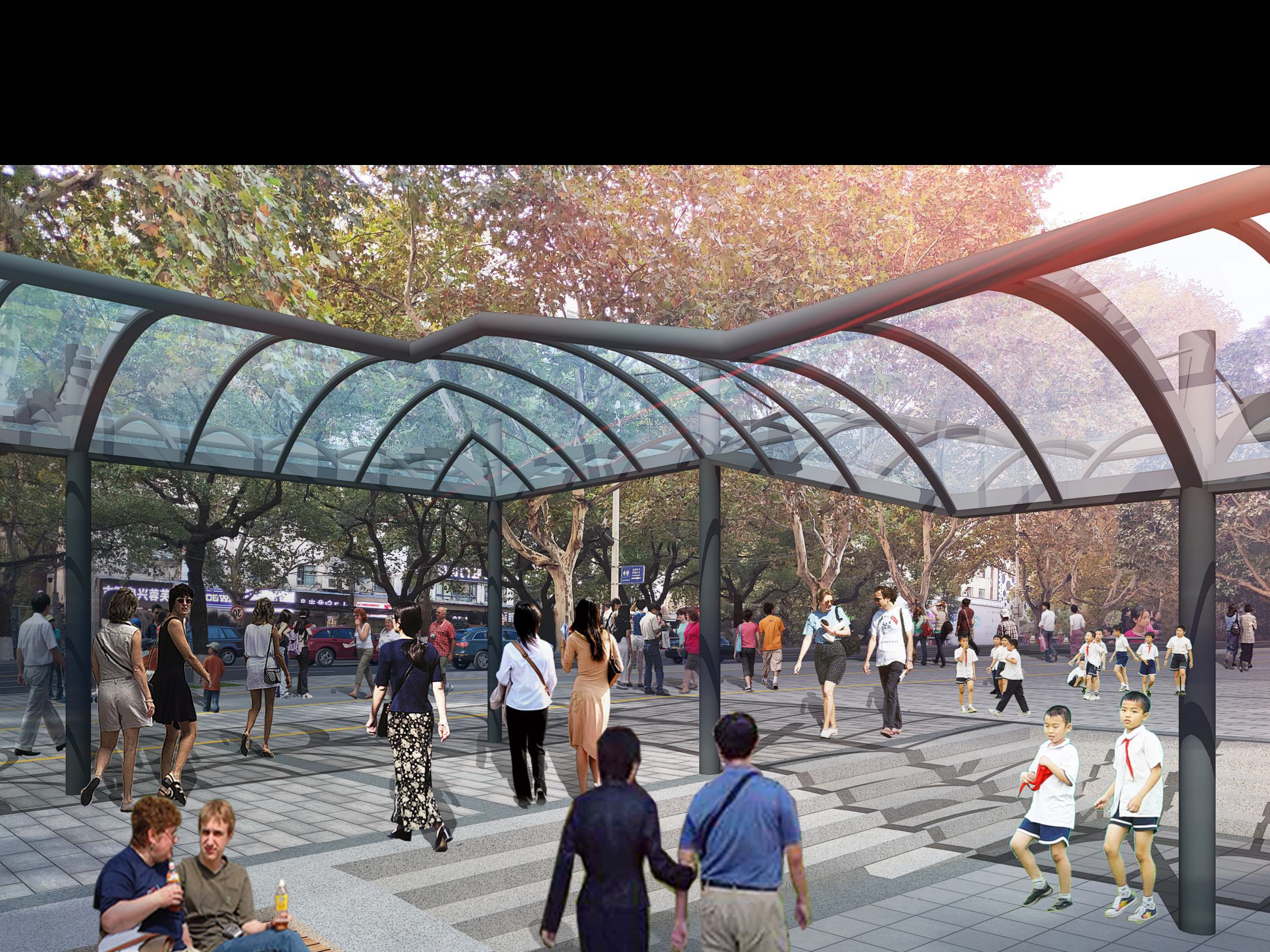 劳动路改造设计效果图.