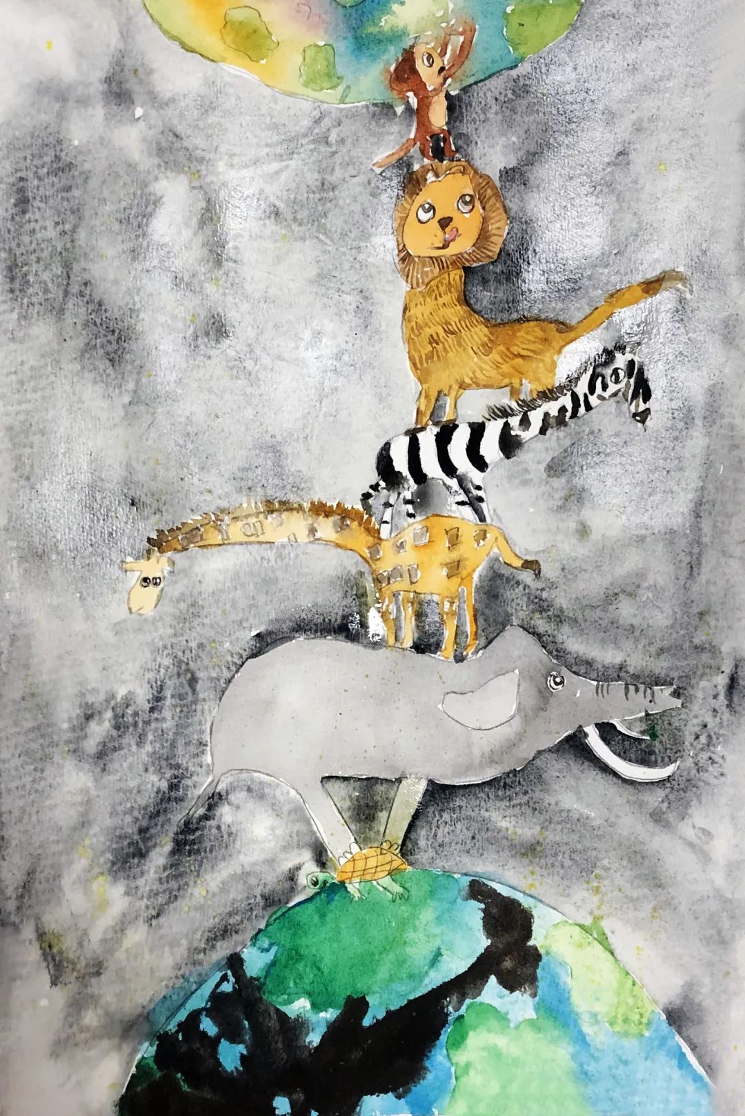 保卫地球-王梦梵 9岁爱护家园-李思语 9岁爱海洋,爱自然,守卫蓝色星球