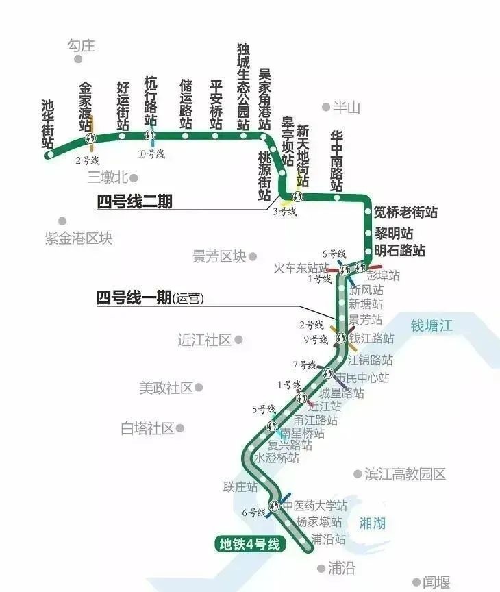 杭州地铁4号线路图图片